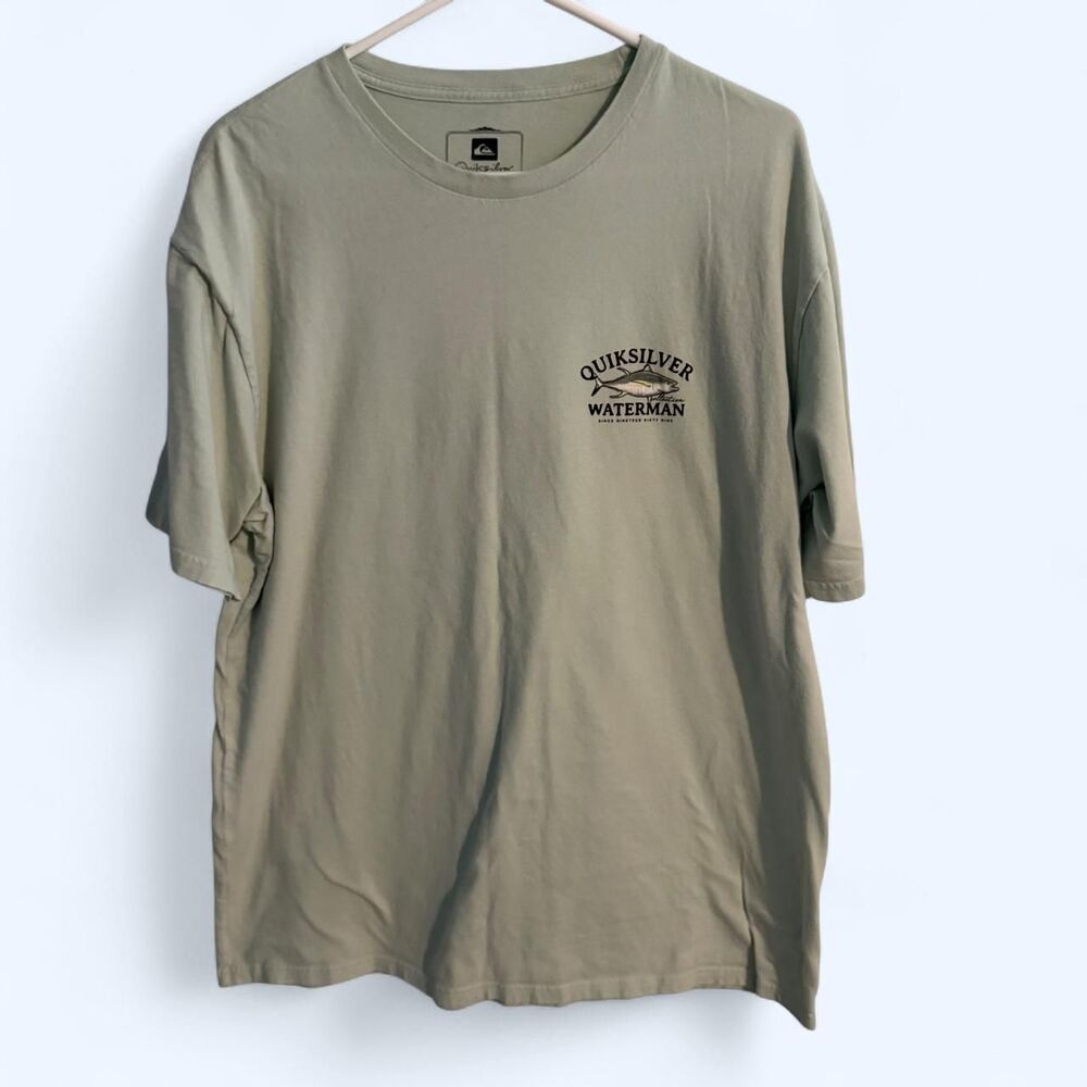 Quiksilver Men's Green and Blue T-shirt